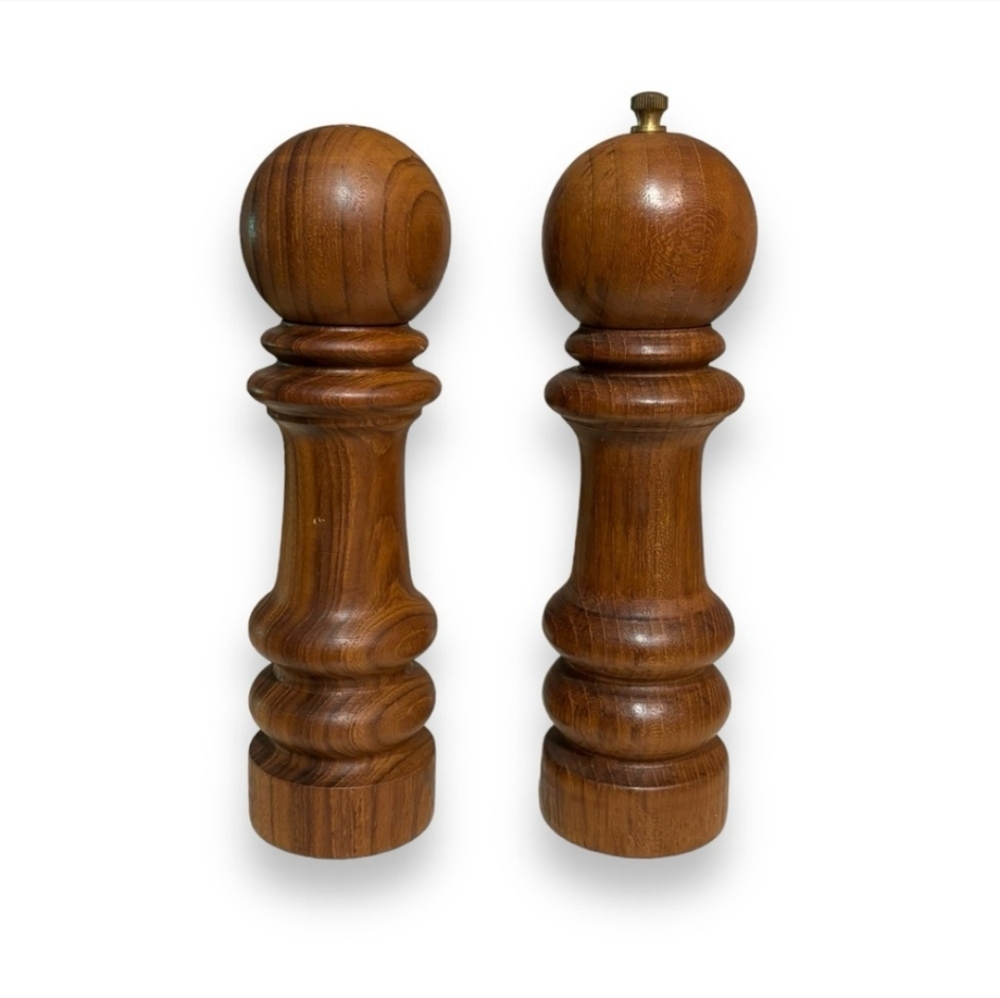 KNOBLER Teak Salt & Pepper Set VINTAGE!